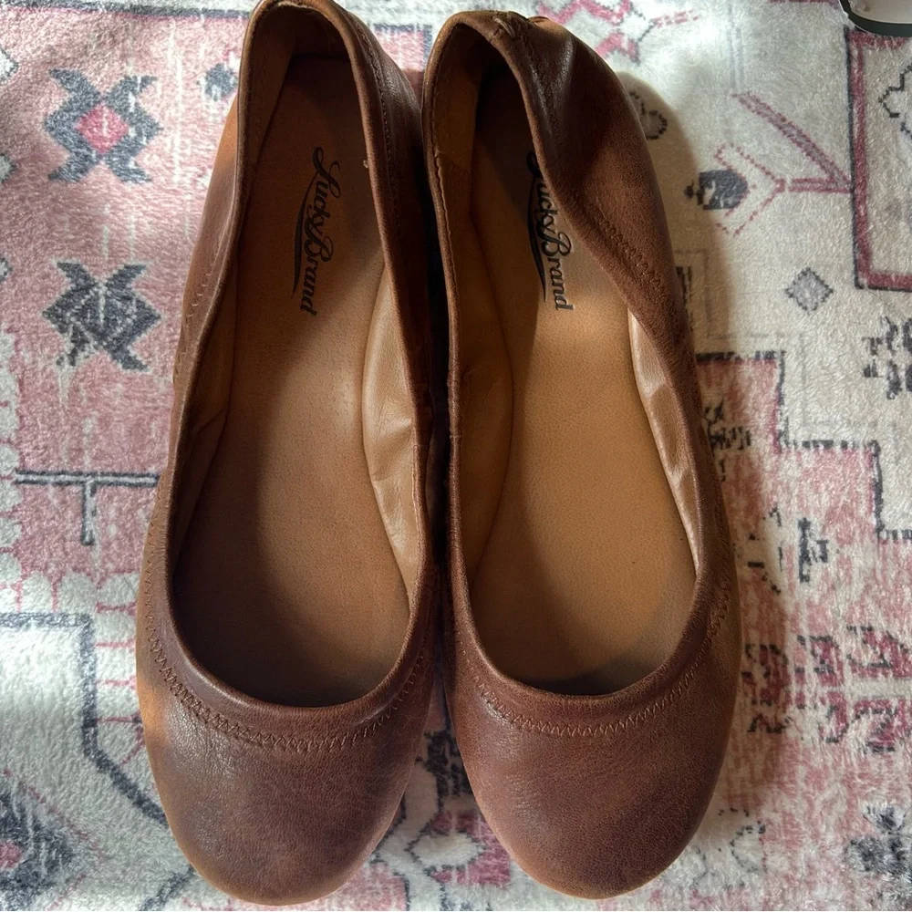 Lucky Brand Brown Leather Flats - Picture 2 of 8